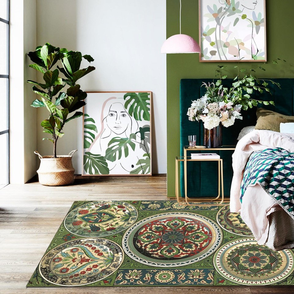 AIMECO Area Rugs for Living Room 4X6 Ft Moroccan Boho Vintage Rugs Home