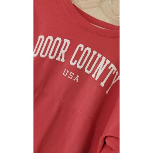 MV Sport Red Size Large Door County USA Shirt Tee Cotton Crew - Picture 2 of 4