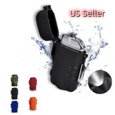 Waterproof Electric Lighter Dual Arc Plasma Flameless Windproof USB Rechargeable