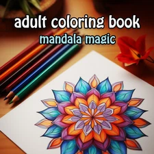 Adult Coloring Book - Mandala Magic: organic geometric patterns; floral design