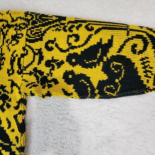 Collage Womens Pullover Sweater Small Yellow & Black Geometric Love Birds #1918 - Picture 8 of 13