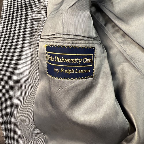 Ralph Lauren Polo University Club Blazer Uomo Cappotto Sportivo Pied de Poule Lana - Foto 10 di 11