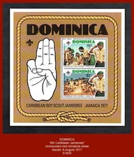 DOMINICA 1977 - "6th Caribbean Jamboree" - Unmounted mint miniature sheet ^