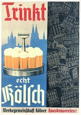 Trinkt echt Kölsch Hausbrauereien Köln Werbeplakat Kunstdruck Werbung 158
