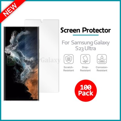 100-Pack LCD Clear Hydrogel Film Screen Protector for Samsung Galaxy S23 Ultra