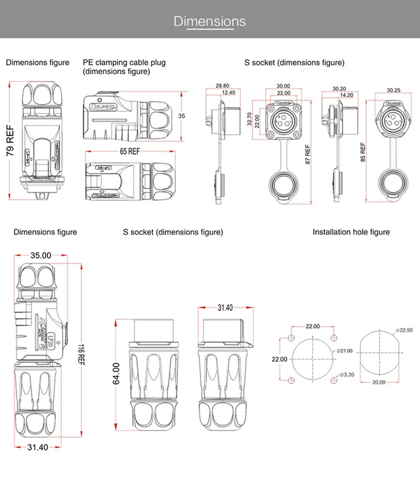 Solar Panel Power Electricity Waterproof Cable Wire 2/3/4/5/7/9/12 Pin Connector - Image 4 of 4