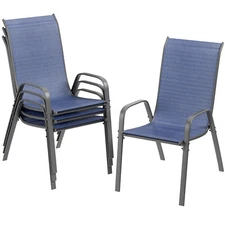 Outdoor Dining Chairs Set of 4 Patio Chairs Stackable Space Saving for Garden