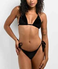 FB County Bikini top Bottom Pink Black Swim