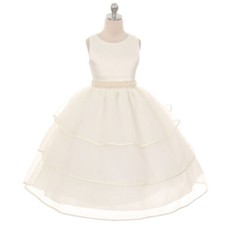 IVORY Size 14 Flower Girl Dress Recital Graduation Formal Birthday Bridesmaid
