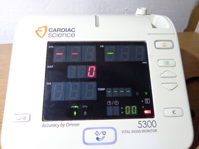 Cardiac Science 5300 Vital Signs Patient Monitor Omron  w/ PWS V53B0T001