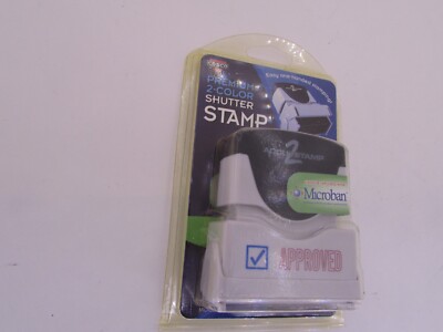 COSCO 035525 Accustamp2 Shutter Stamp with Microban, Red/Blue, APPROVED