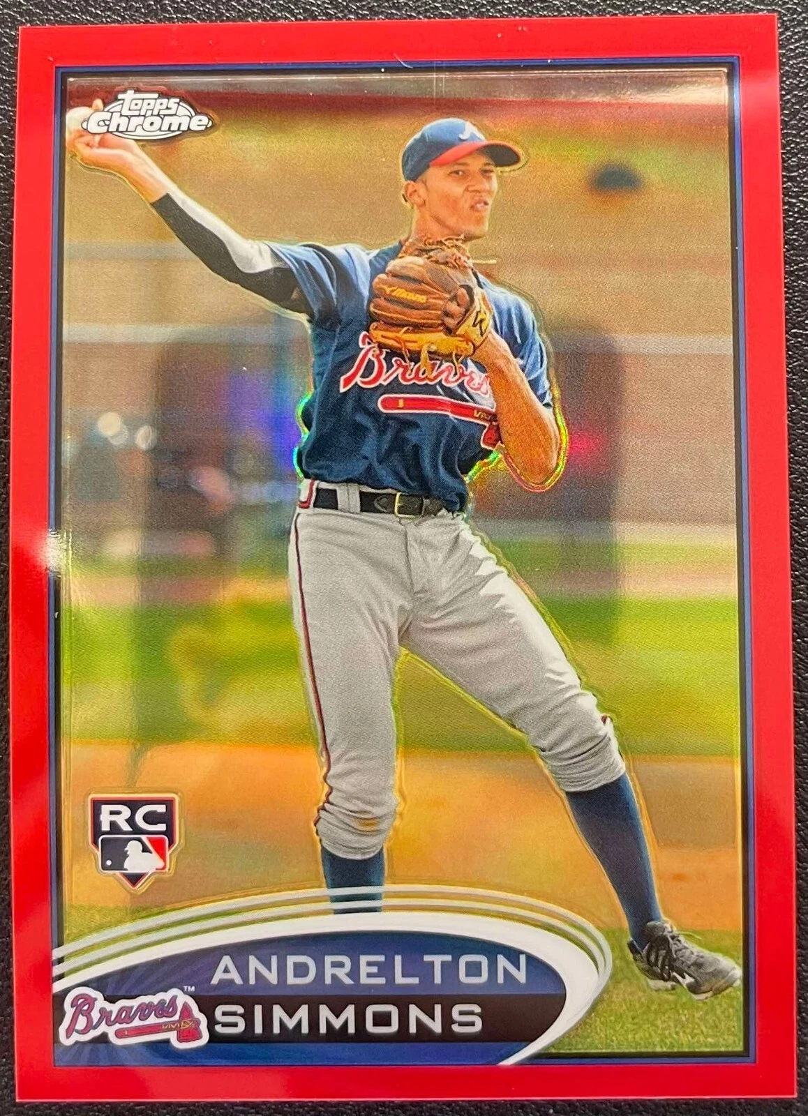 2012 Topps Chrome Andrelton Simmons RC Red Refractor /25 Braves