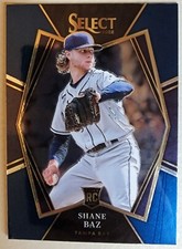 SHANE BAZ 2022 PANINI SELECT #107 PREMIER LEVEL RC PRIZM Blue Tampa Bay Rays