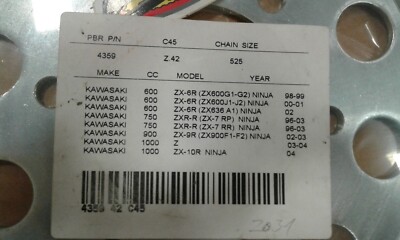 CORONA PBR X KAWASAKI ZX-6R / ZX-10R NINJA -- 42 DENTI - CH 2031