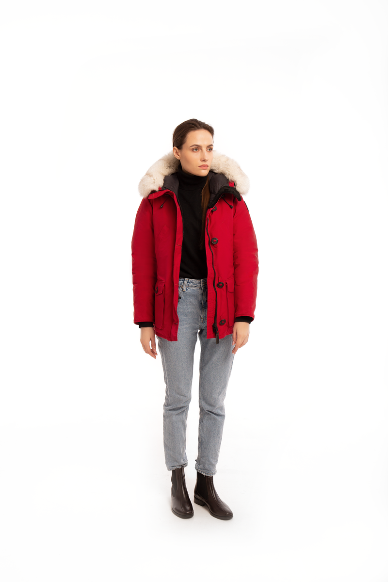 Arctic Bay Goose Down Canada Parka Jacket Laval red XS -S-M-L msrp