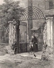 Switzerland, Gothic CHUR CATHEDRAL Assumption of Mary ~ 1875 Art Print Engraving