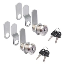 2 Set Cabinet Cam Locks Keyed Alike Keyed Different for Secure Files Drawers RV