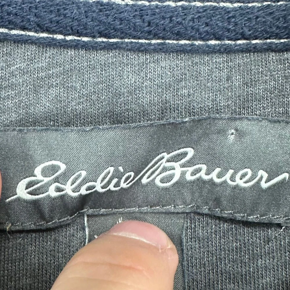 Eddie Bauer Suéter Adulto Grande Alto Azul Cuarto Cremallera Pullover Sudadera Para Hombres Foto 4 de 4