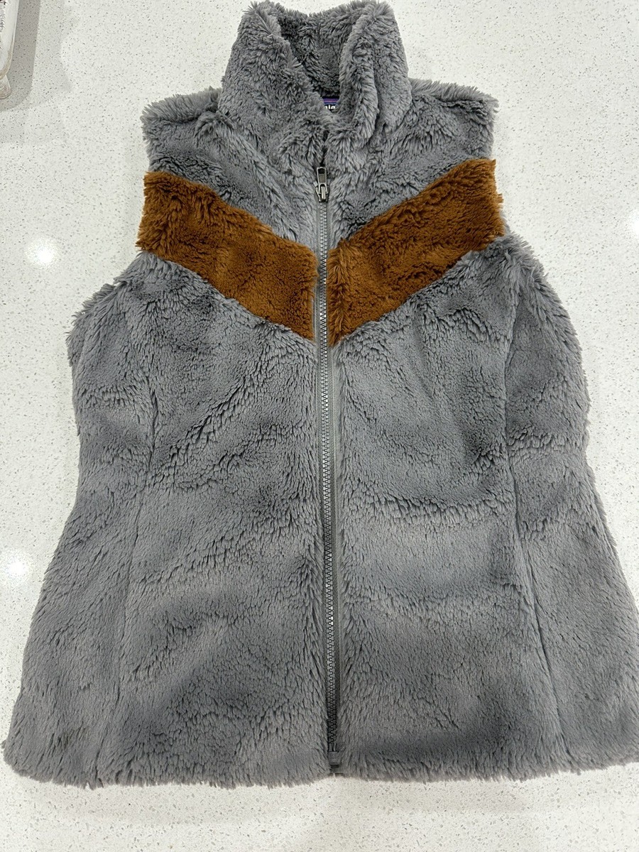 Patagonia Womens Los Gatos Fleece Vest Rare Camel BROWN Gray