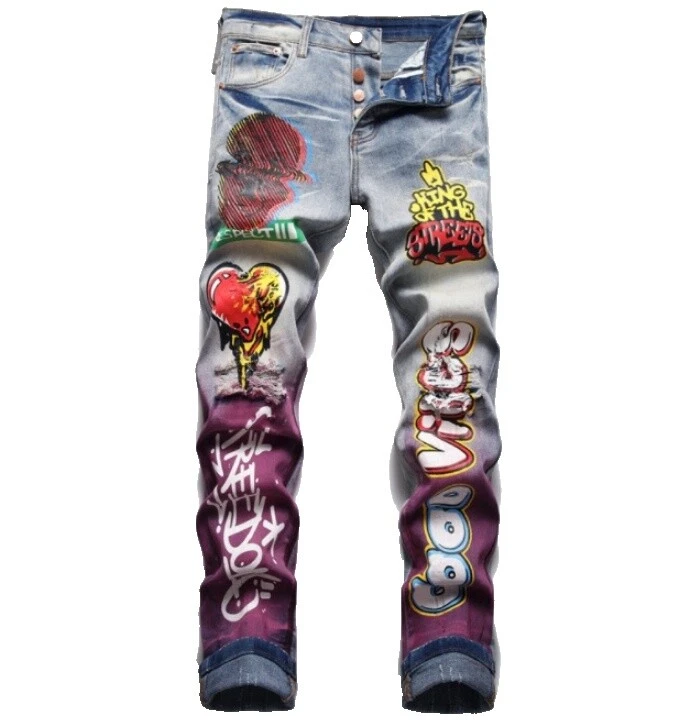 Hip Hop Regular Size Jeans for Men