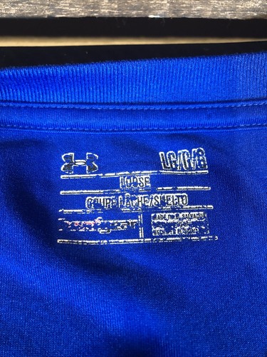Mens Large Under Armour Chicago Cubs Loose Fit Heat Gear T-Shirt PRE-OWNED - Picture 4 of 4