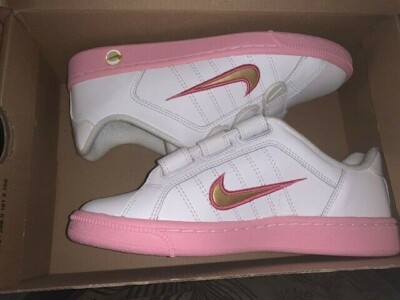 NIKE Court TRADITION V Kinder Gr:36,5 Girls weiß/pink Neu 395871-101 Leder