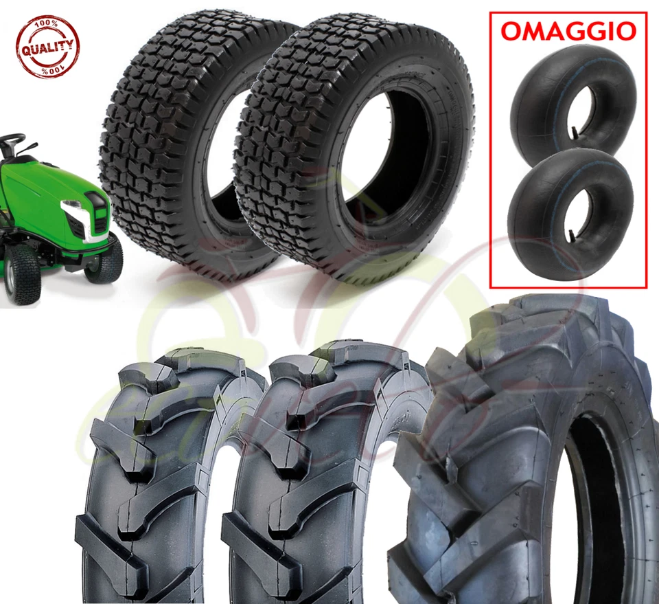 PNEUMATICI +CAMERE TRATTORINO TOSAERBA GOMMA COPERTONE RUOTA GIARDINAGGIO GARDEN