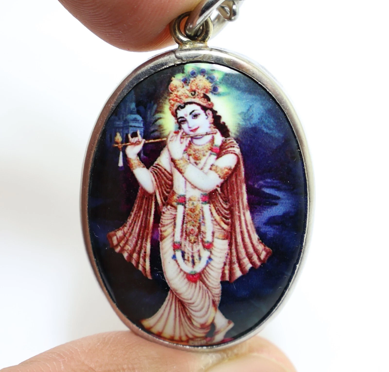 KRISHNA BIG PENDANT SUPREME GOD OF COMPASSION TENDERNESS AND LOVE AMULET LOCKET
