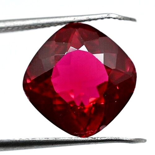 Natural Certified Mozambique Blood Red Ruby Loose Gemstone 8.80 Ct Cushion Cut - Picture 2 of 5