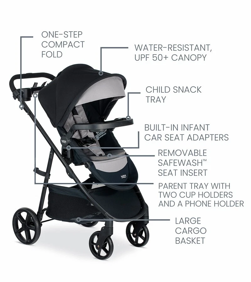 Britax Willow Brook S+ Travel System - Graphite Onyx New, Creased Box - Image 3 of 4