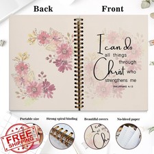 Pink Floral Bible Journal A5 Spiral Christian Notebook Verse
