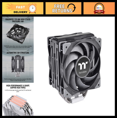 High Performance CPU Cooler 180W TDP, Dual 120mm PWM Fans, Intel/AMD Socket