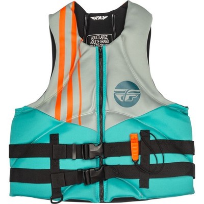 Fly Racing Neoprene Flotation Life Vest - Teal/Grey/Orange - Medium 221-30403M