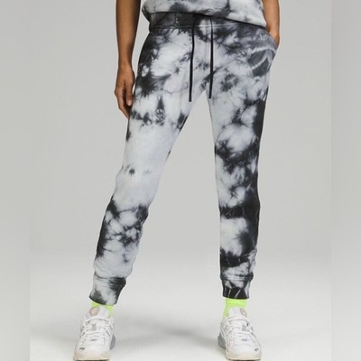 Lululemon Warm Down Joggers Earth Dye Stone Black and White Sz 4