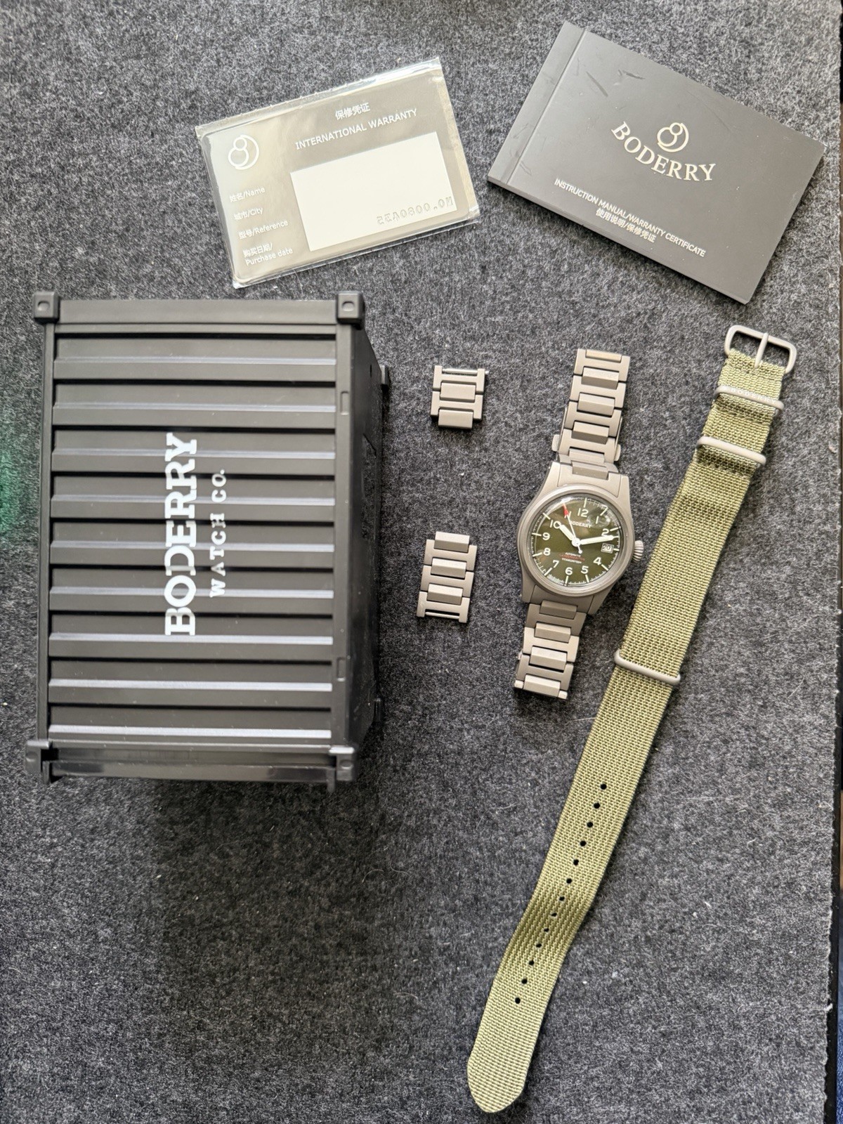 Boderry Land Master Automatic Watch Titanium Oliv… - image 3