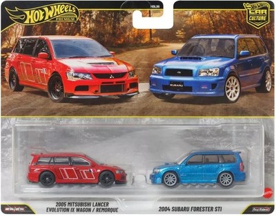 HOT WHEELS PREMIUM Mitsubishi Lancer Evo wagon + Subaru Forester / NEW - BOXED