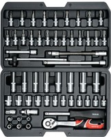 Yato SteckschlüSselsatz 1/4 Zoll 56-Tlg Ratschenkasten Crv As-Drive (YT-14501)