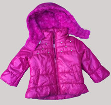 London Fog Pink Fleece lining, Pink Faux fur lining in the hood Girls Size 2T