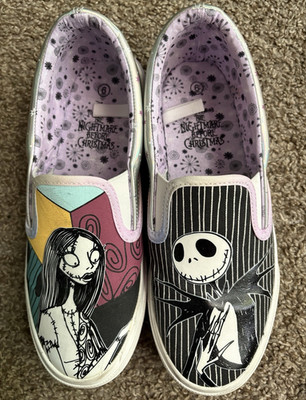 Disney Women s Size 6 Slip-On Canvas Flats Jack & Sally NBC Multicolor