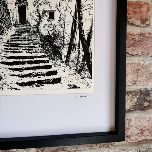 ORIGINAL ink drawing on paper by R.A. Lipski. Signed. Mounted. Framed. CoA - Picture 3 of 8