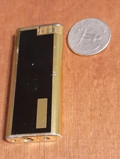 Colibri Lighter Japan Black & Gold Engraveable For Repair Or Collectors H3