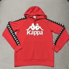 Kappa Banda Hurtado 222 Mens Sweatshirt Hoodie Jacket Red Pullover Med