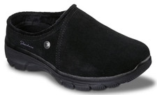 NEW WOMENS SKECHERS RELAXED FIT EASY GOING LOVELY LATTE Black SUEDE Clogs
