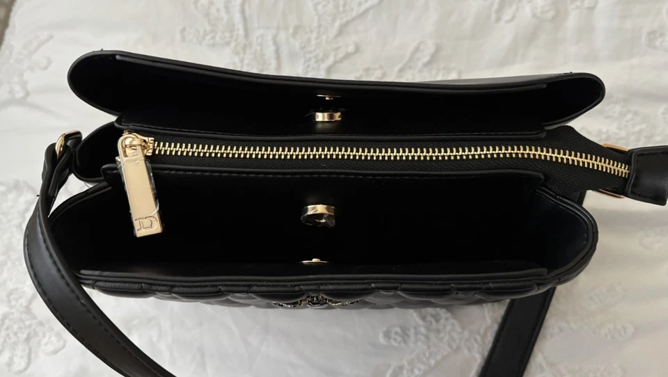 Stunning BNWT Dune Bee Logo Black Quilted Pattern Shoulder Bag RRP £79.00 - Image 3 of 4