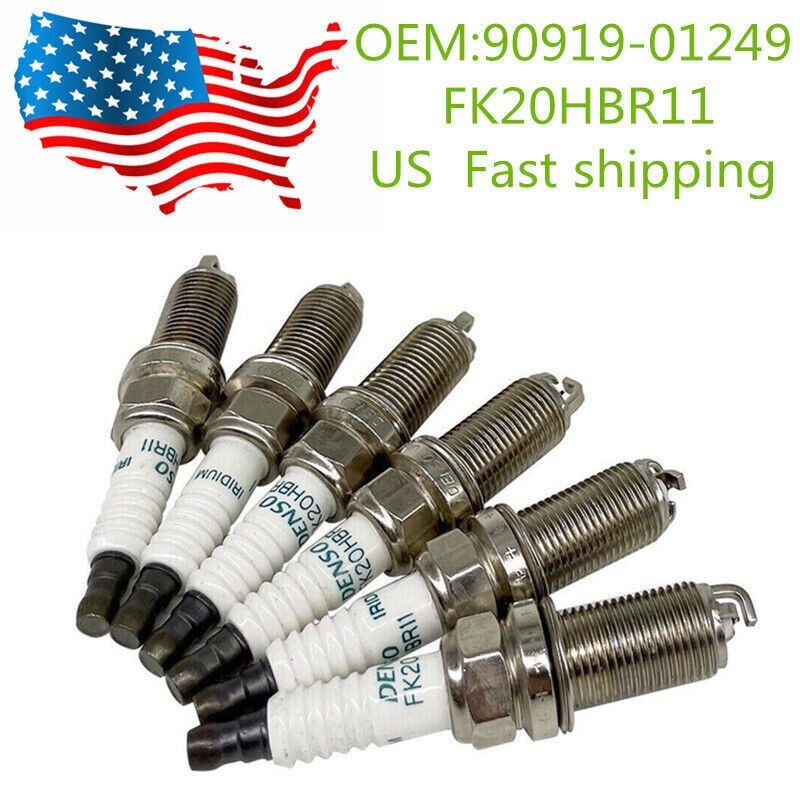 6Pcs Genuine Denso Iridium Spark Plugs OEM 90919-01249 For Lexus IS GS LS RC