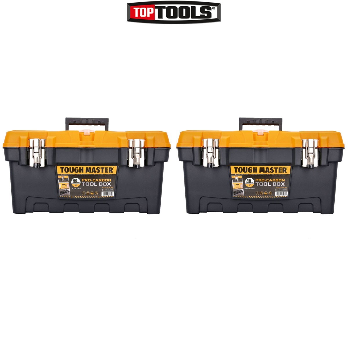 TOUGH MASTER Tool Box Organiser Heavy Duty 19 Inch with Removable Tray Pack of 2