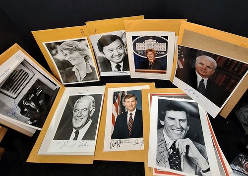 US Senators & Political Autographs Lot Quayle, McCain, Kerry Etc