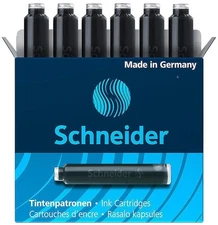 Schneider Ink Cartridge, Standard Format, Ball Closure, Refill for Black