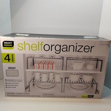 Smart Design 4 Shelf Organizer Gray Expandabl...