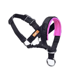 Pink Dog Head Collar Large Padded Fabric Halter to Prevent Pulling Harness